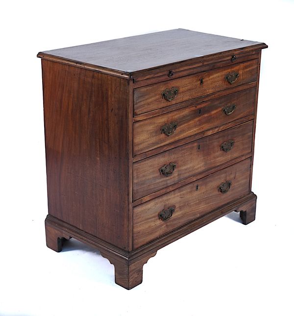 A MID-18TH CENTURY MAHOGANY CHEST, WITH BRUSHING SLIDE