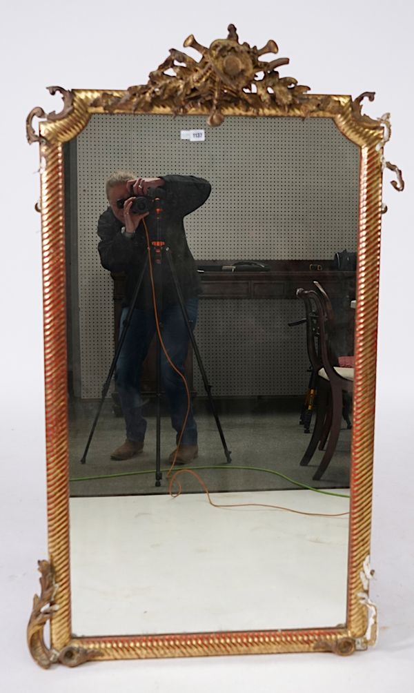 A 19TH CENTURY FRENCH GILT FRAMED MIRROR