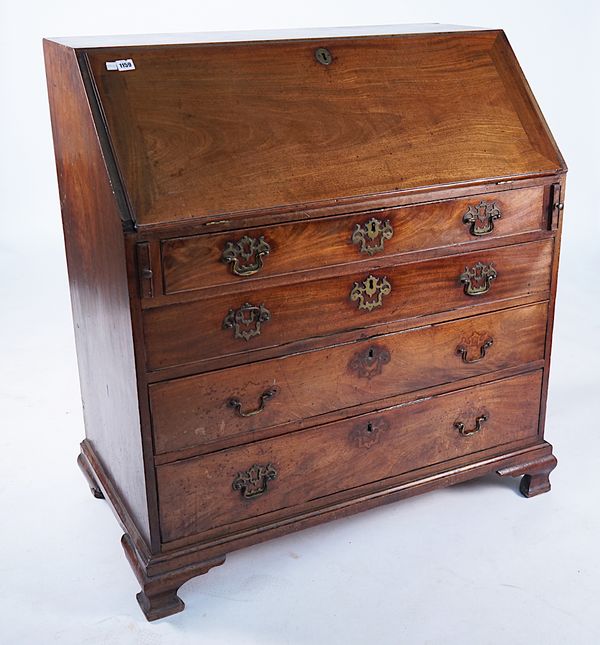 A GEORGE III MAHOGANY BUREAU