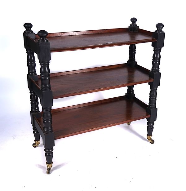 A WILLIAM IV MAHOGANY THREE TIER BUFFET