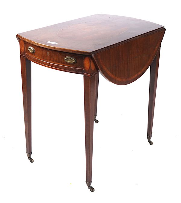 A GEORGE III KINGWOOD BANDED MAHOGANY PEMBROKE TABLE