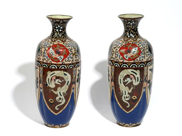 A PAIR OF JAPANESE CLOISONNÉ VASES (2)