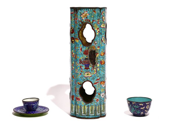 FOUR PIECES OF CANTON ENAMEL