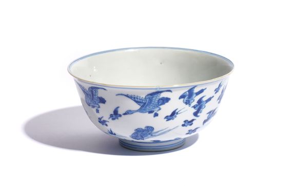 A CHINESE BLUE AND WHITE BOWL