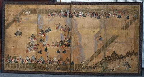 A JAPANESE FOUR-FOLD SCREEN