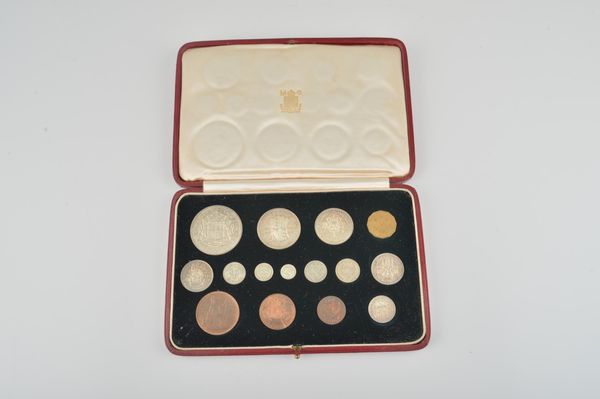 A GEORGE VI 1937 CORONATION YEAR SPECIMEN PROOF SET OF FIFTEEN COINS