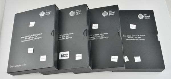 FOUR UNITED KINGDOM COMMEMORATIVE EDITION PROOF COIN SETS