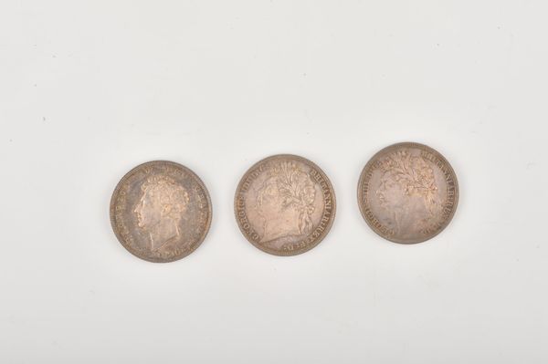 THREE GEORGE IV SHILLINGS (3)