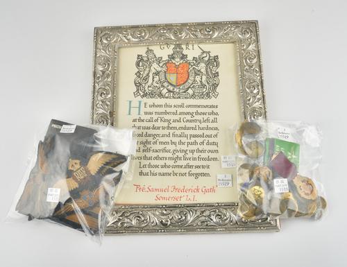 A TERRITORIAL DECORATION, MILITARIA AND INSIGNIA (QTY)