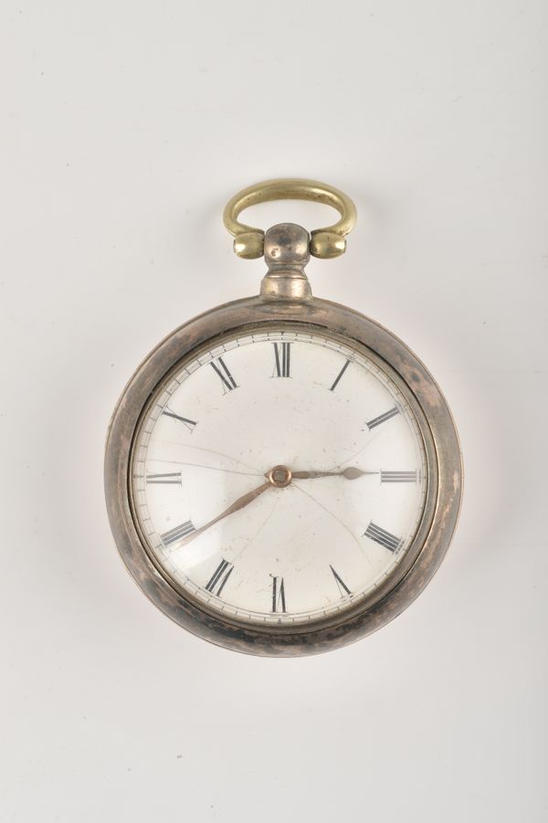 A WILLIAM IV SILVER PEAR CASED, KEYWIND, OPENFACED GENTLEMAN'S POCKET WATCH