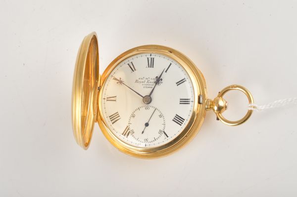 A JAMES McCABE 18CT GOLD, KEY WIND, HUNTING CASED POCKET WATCH