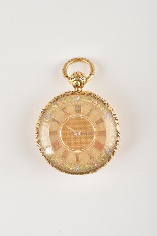 A ROBERT ROSKELL 18CT GOLD CASED, KEY WIND OPENFACED POCKET WATCH