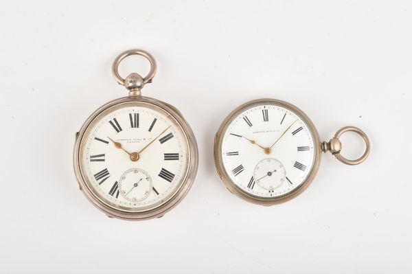 TWO CAMERER KUSS & CO SILVER OPENFACED POCKET WATCHES (2)