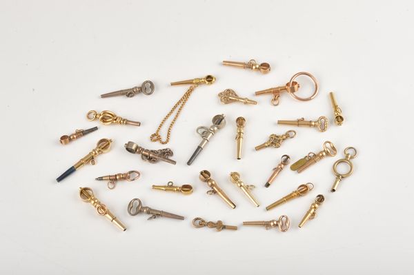 A COLLECTION OF TWENTY-SEVEN POCKET AND FOB WATCH KEYS (27)