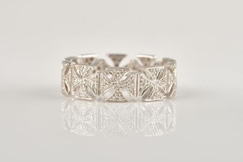 A GARRARD WHITE GOLD AND DIAMOND FULL ETERNITY RING
