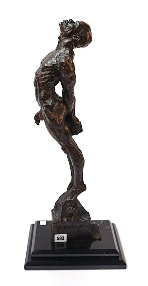 RICHARD MACDONALD (AMERICA, B.1946); A CAST BRONZE OF NAKED MALE STANDING KNOWN AS ‘I AM’