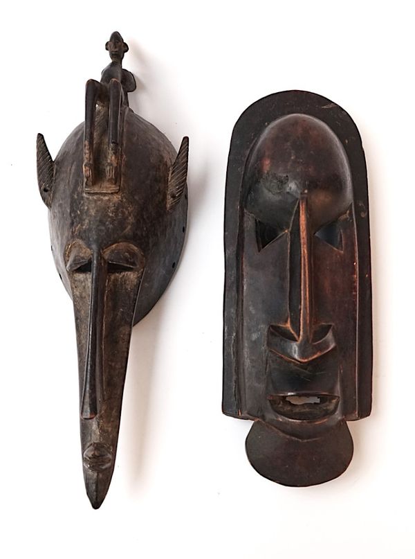 WEST AFRICAN TRIBAL MARKA MASK AND A DOGON MASK, MALI (2)