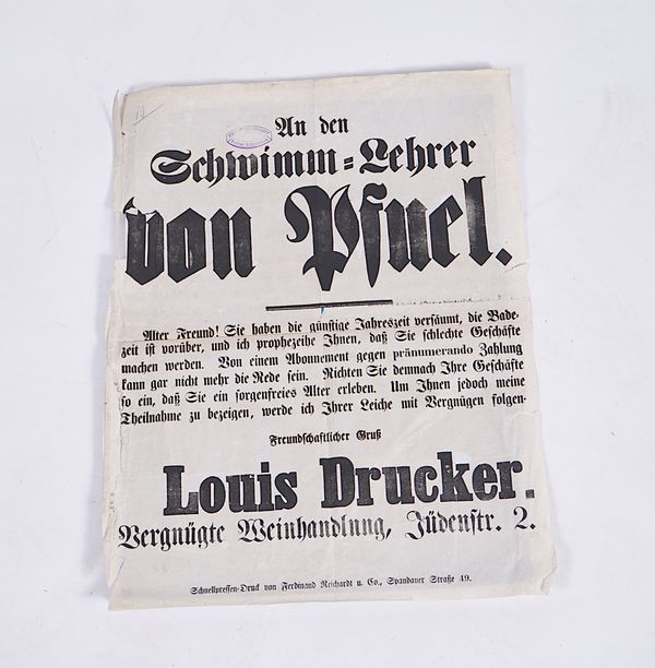 A GERMAN ADVERTISING HANDBILL