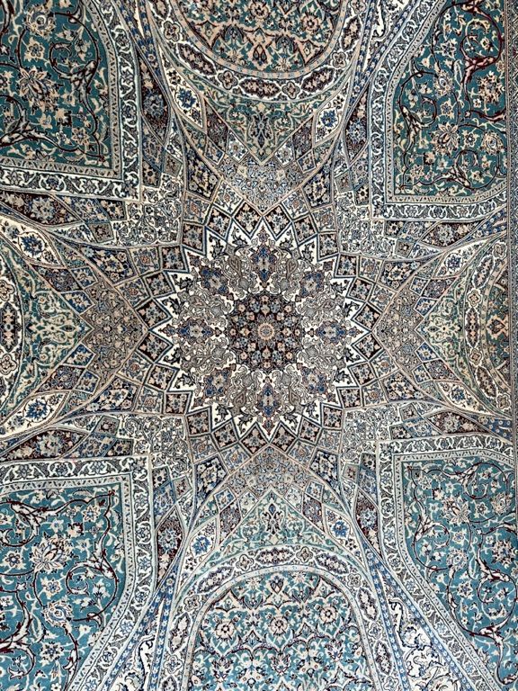 A PART-SILK NAIN CARPET, PERSIAN