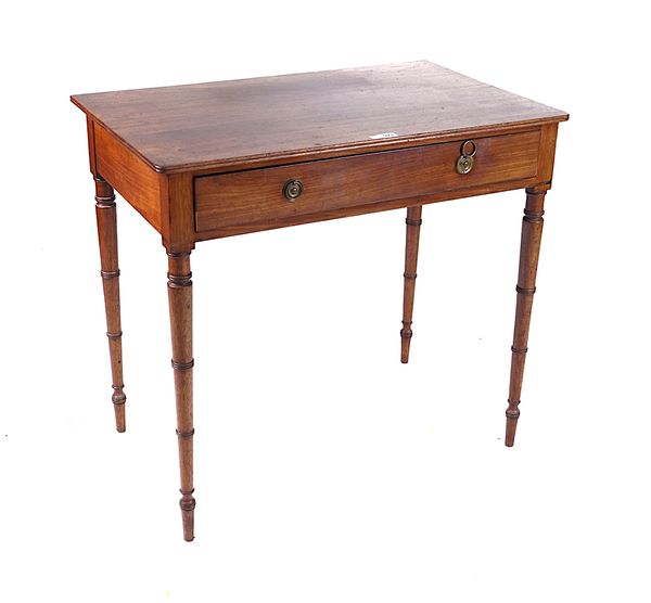 A REGENCY MAHOGANY SINGLE DRAWER SIDE TABLE