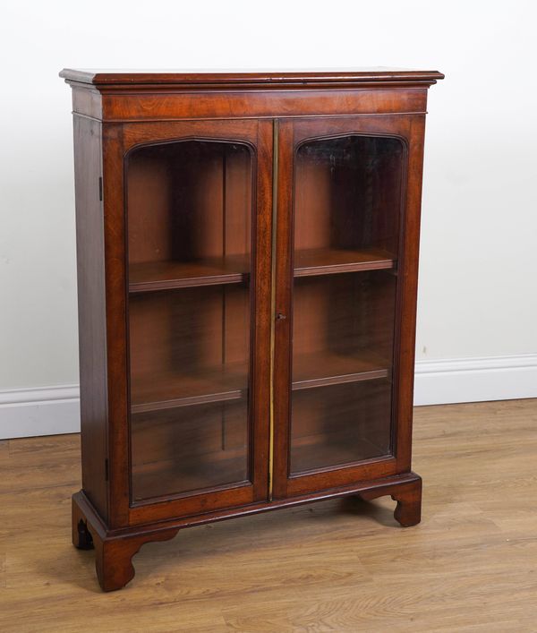 A 19TH CENTURY MAHOGANY GLAZED BOOKCASE