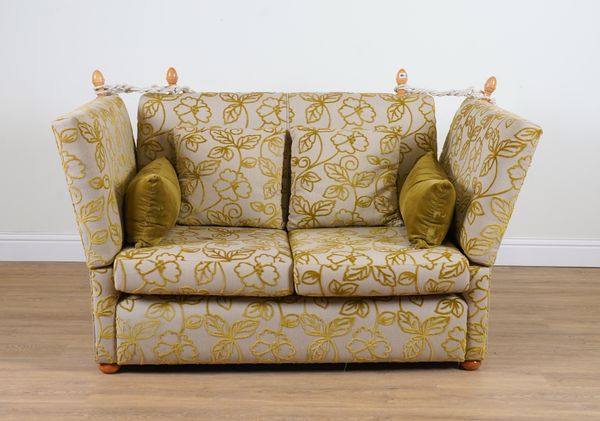 A MODERN TWO SEATER KNOWLE SOFA