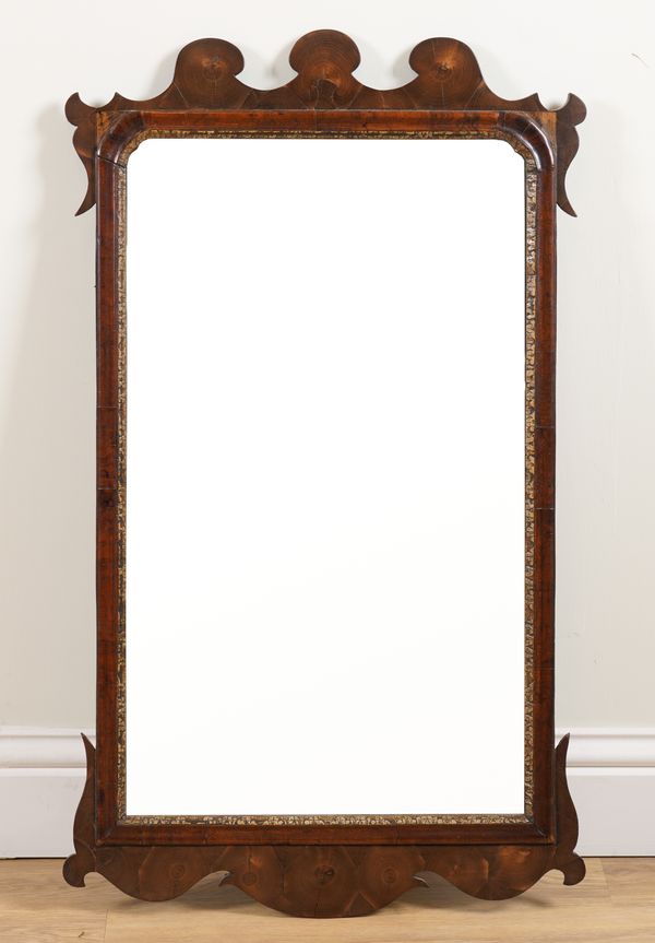 AN 18TH CENTURY PARCEL GILT FRET CUT PIER GLASS