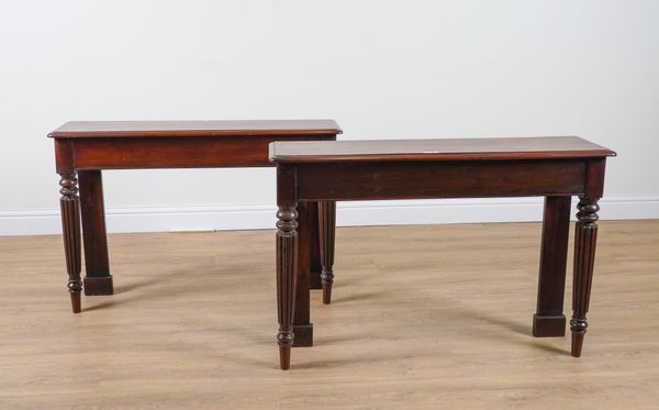 A PAIR OF MAHOGANY CONSOLE TABLES (2)