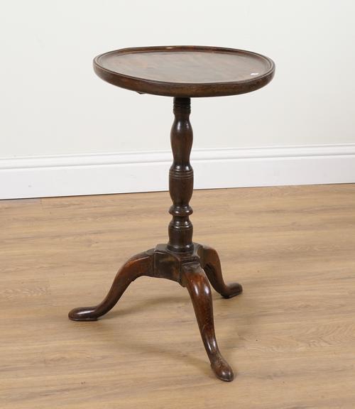 AN 18TH CENTURY AND LATER CIRCULAR TRIPOD TABLE