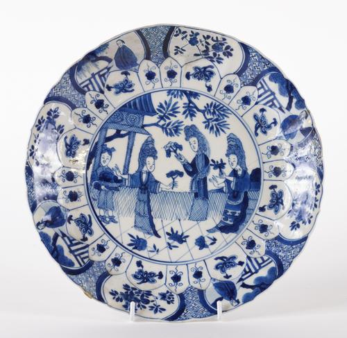 A CHINESE BLUE AND WHITE DISH