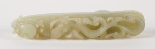 A CHINESE CELADON JADE BELT HOOK