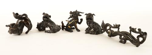 A CHINESE BRONZE `CHILONG' BRUSH REST