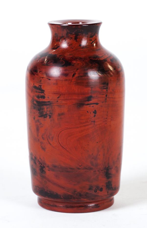 A CHINESE `REALGAR' GLASS SMALL VASE