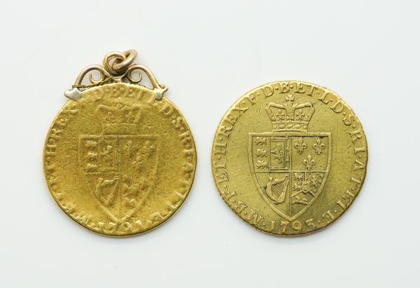 TWO GEORGE III SPADE GUINEAS (2)