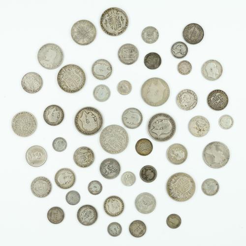 A GROUP OF BRITISH SILVER PRE-1920 COINS (QTY)