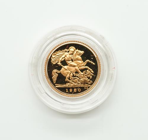 AN ELIZABETH II PROOF HALF SOVEREIGN