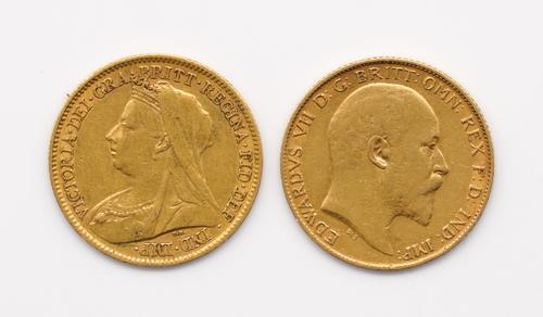 TWO HALF SOVEREIGNS (2)