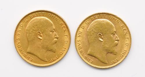 TWO EDWARD VII SOVEREIGNS