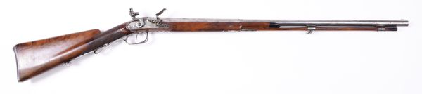 A GERMAN FLINTLOCK SPORTING GUN WITH CARVED BUTT, 'JOH SEIDLER IN ENGEN'119 LONG