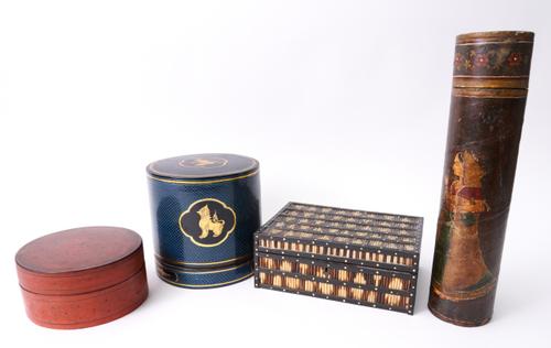 AN ANGLO INDIAN EBONY AND PORCUPINE QUILL MOUNTED WORK BOX (4)