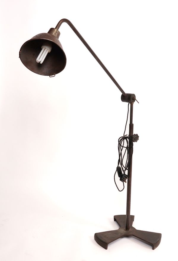 AN INDUSTRIAL FLOOR STANDING LAMP BY R G LEVALLOIS