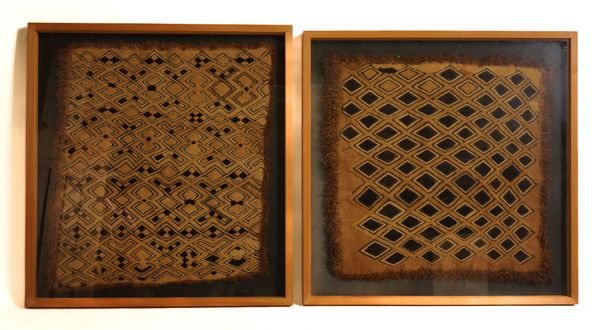 TWO AFRICAN KUBA WOVEN TEXTILE PANELS (2)