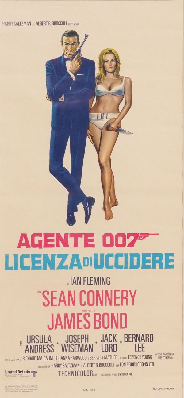 AN ITALIAN ADVERTISING FILM POSTER FOR 'JAMES BOND DR NO'