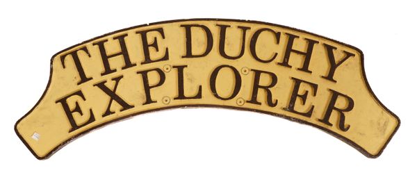 THE DUCHY EXPLORER METAL TRAIN ENGINE SIGN