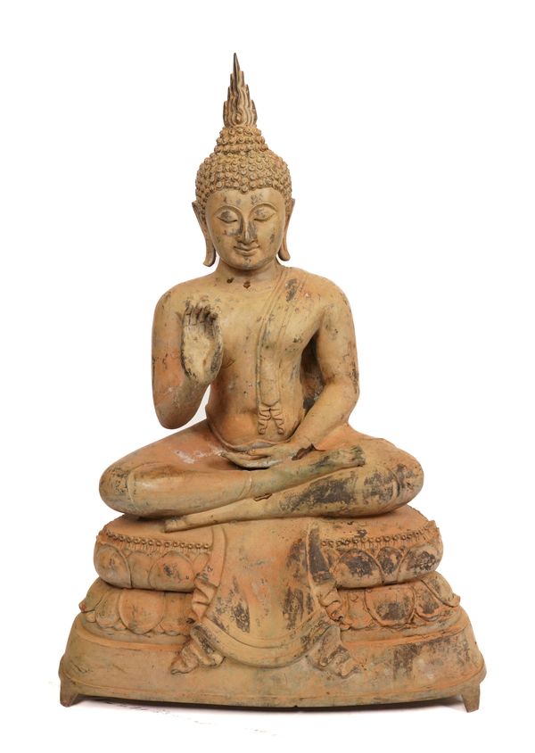 A LARGE THAI BRONZE FIGURE OF BUDDHA