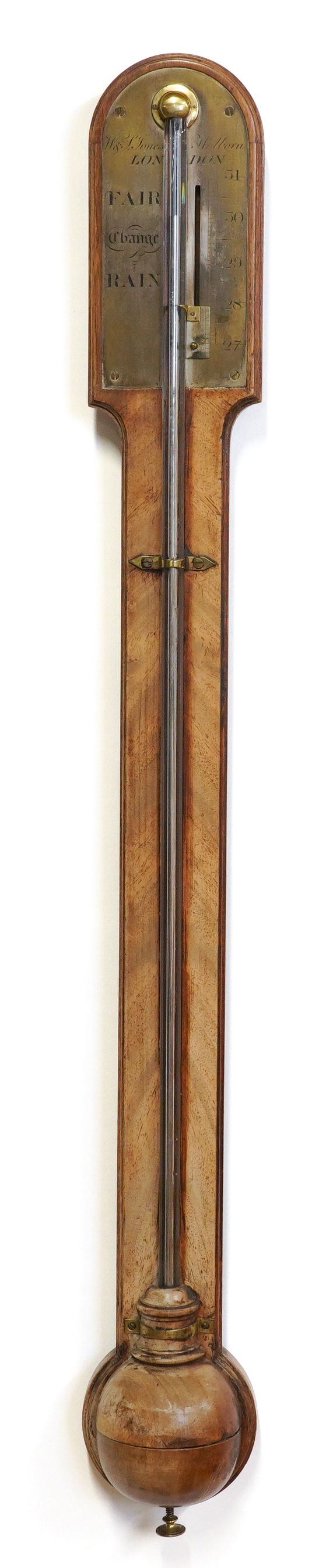 A GEORGE III MAHOGANY STICK BAROMETER