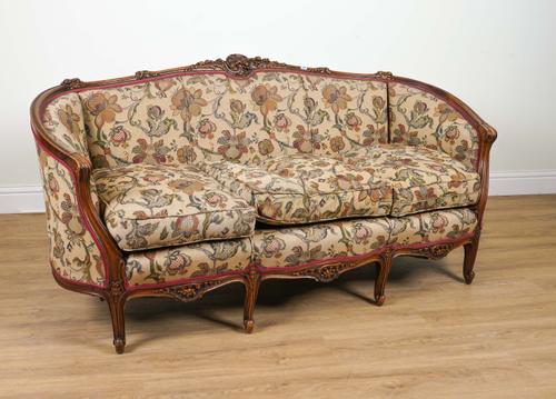 A LOUIS XV STYLE TUB BACK SOFA