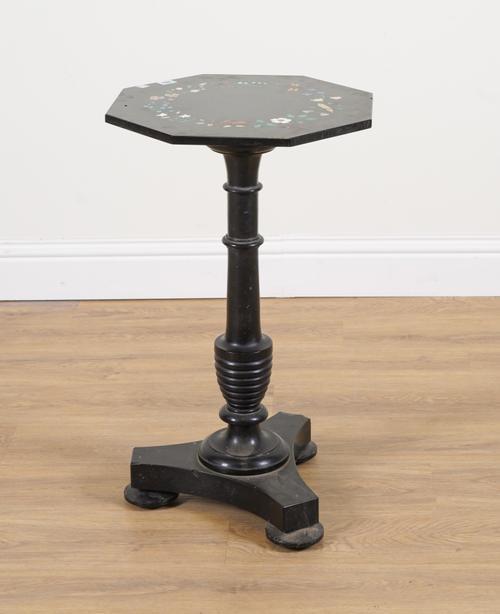 A 19TH CENTURY OCTAGONAL SOLID SLATE  OCCASIONAL TABLE