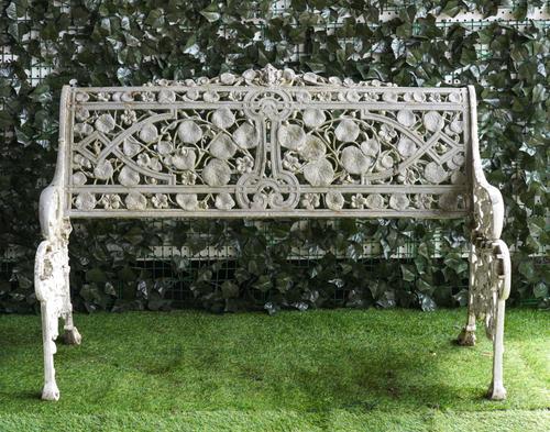 AFTER COALBROOKDALE; AN ALUMINIUM BENCH FRAME IN THE NASTURTIUM PATTERN