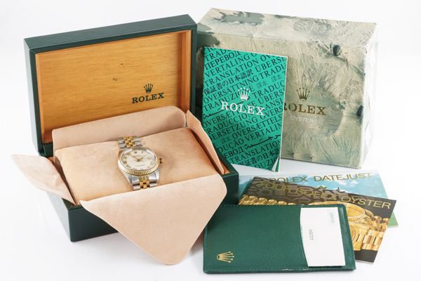 A ROLEX OYSTER PERPETUAL DATE JUST STEEL AND GOLD GENTLEMAN'S BRACELET WRISTWATCH